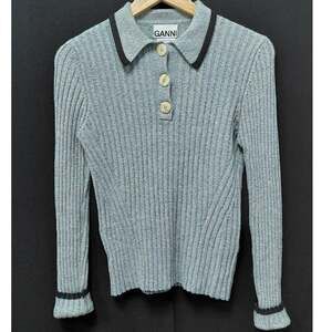 GANNI Made in Italy Wool Blend Acrylic Knit Sweater Solid Long Sleeve Size S